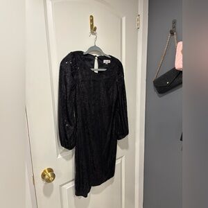 Molly Bracken Sparkling Long Sleeve Holiday Dress